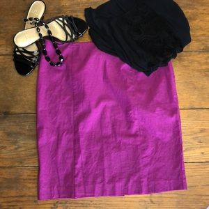 New York & Co Fuschia Pencil Skirt w/ Kick Pleat